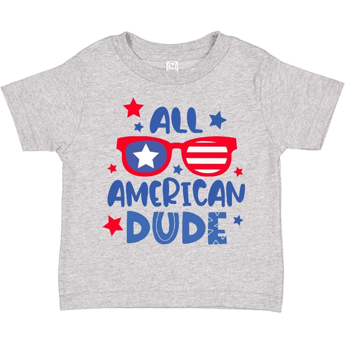 Inktastic 4th Of July All American Dude With Red And Blue Toddler kids boys T-Shirt Stars 160