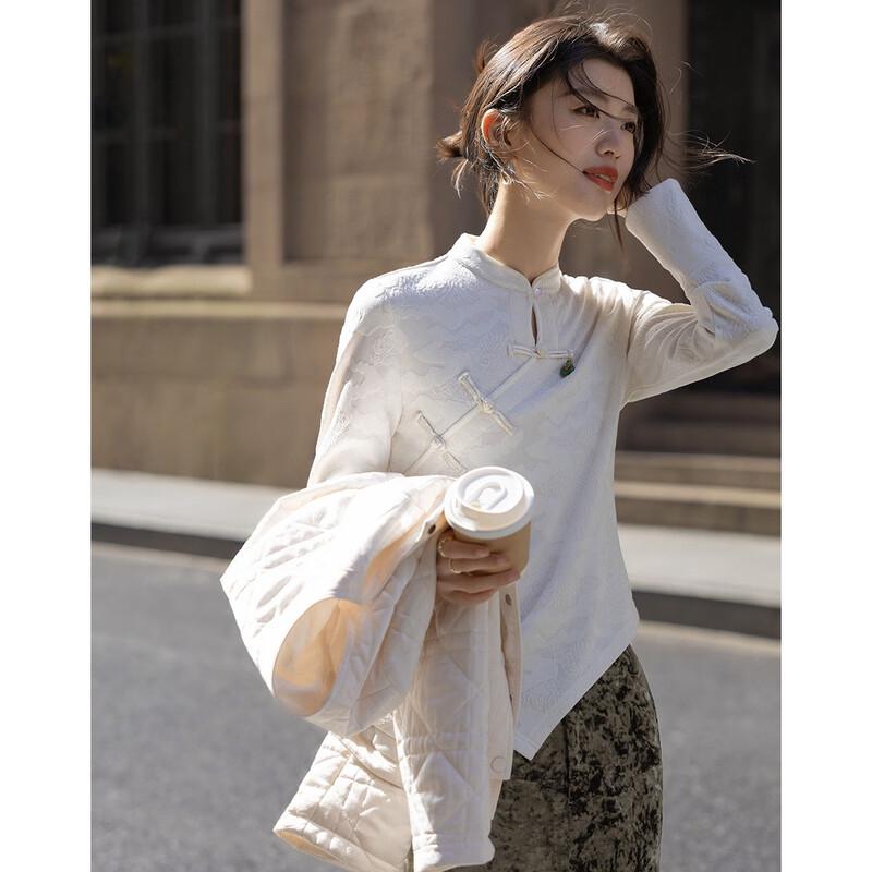 Demana Winter New Chinese Style Jacquard Frog-Button Top
