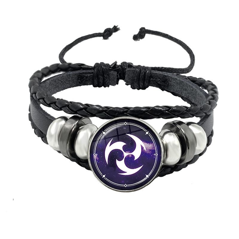 Genshin Impact Spiel Cosplay Requisite Auge Gottes Wasser Wind Donner Feuer Gestein Eis Element Lila Armband Schmuck Fans Geschenk