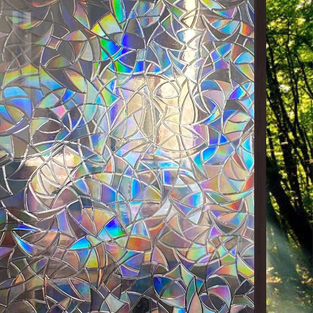 1 Rolka 30/40/50/60cm Tęczowa Folia Prywatności Okien Naklejki Prywatności Okna Prysznicowe Tęczowa Dekoracja