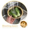 2 Stück Edelstahl Waschbecken Schüssel Verdickt Gold Finish Mehrzweck Metall Rührschüssel für Salat Zubereitung Obst Waschen Gemüse