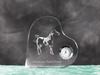 American Paint Horse – Crystal clock with a picture of a horse, heart-shaped shelf clock | Art-Dog