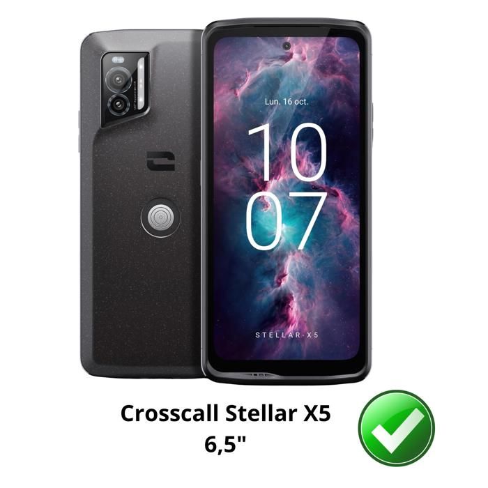 Displayschutzfolie - Phonillico® - Crosscall Stellar X5 - Gehärtetes Glas - 4er-Pack - Kratzfest