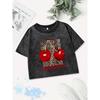 Summer Cotton Crop Tops Womens Cherry Perfection Leopard Printed Washed T-Shirts Street Fit Tees Casual Clothes