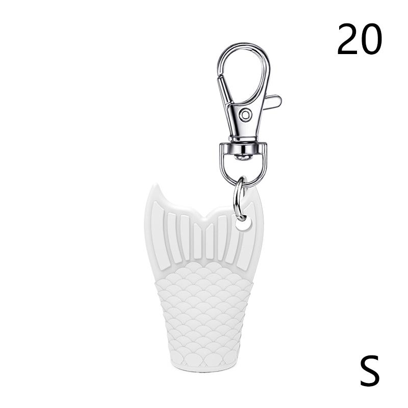 Fishtail Style Silicone Keychain Cap Lip Gloss Accessories Portable Durable Holder Keychain Compatible For Lipstick Storage Cap
