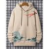 Men's Hoodie Landscape Paint Print Y2k Sweatshirt Harajuku Hooded Shirt Pullover Casual Oversized Long Sleeve Top Men's Clothing