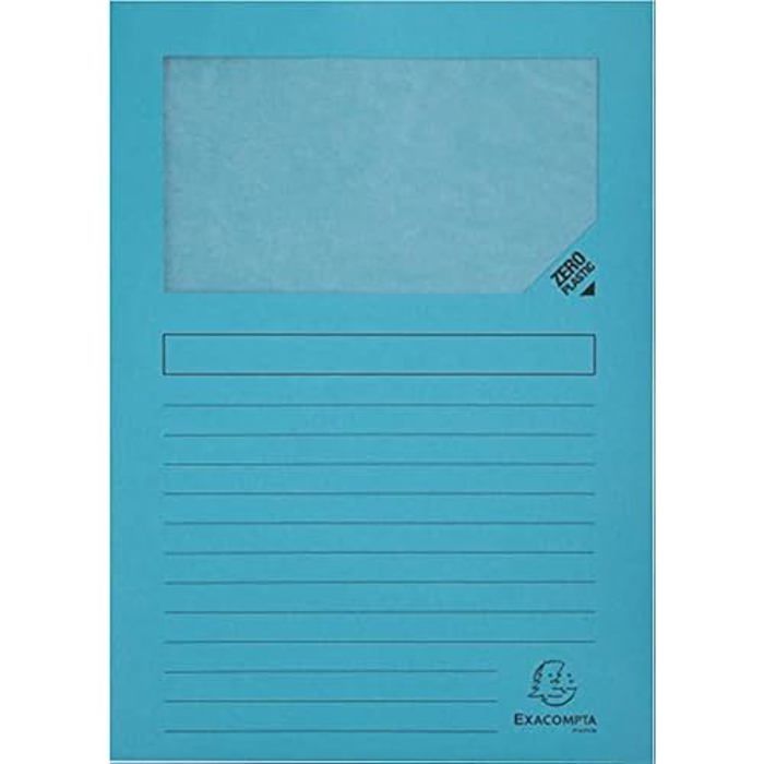 Chemises à fenêtre - EXACOMPTA - A4 - 100 chemises - 100% recyclé - 21 x 29,7 cm