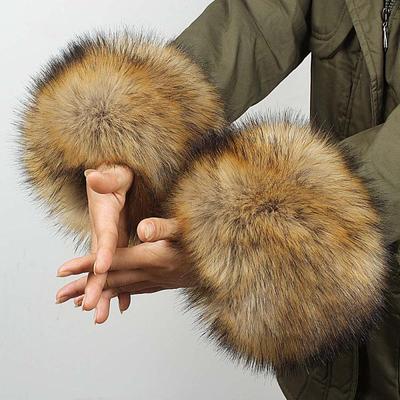 Poignets en fourrure Bracelet chauffe-bras en fausse fourrure de renard bracelets en fausse fourrure de lapin pour femme couverture de gants de poignet en cheveux de lapin