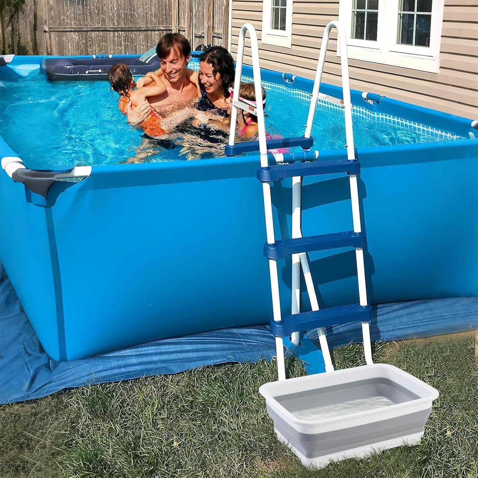 1pc Portable Foldable Foot Basin Convenient Foot Soaking Bath for Pool Beach Foldable Foot Soaking Bath for Pool Entry Ladder blu