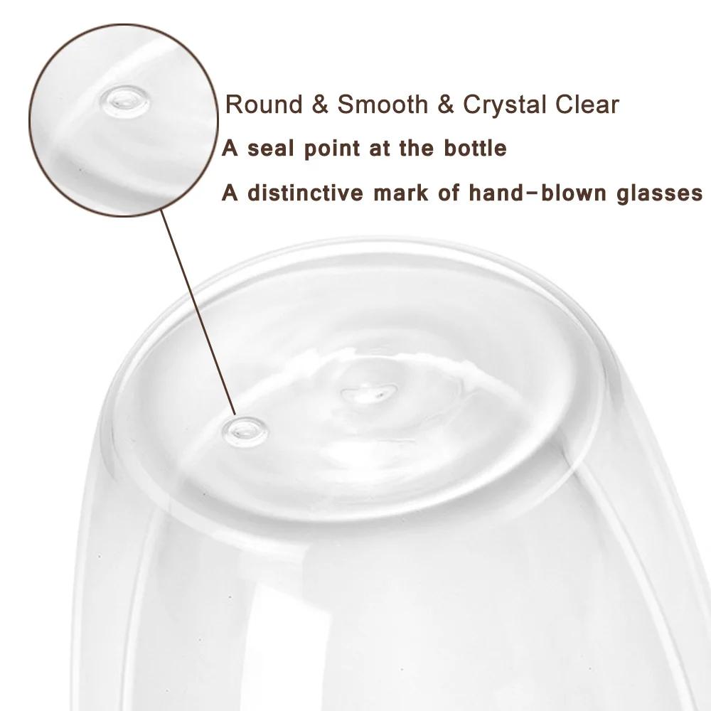 150/250/350/450 ml doppelwandige Kaffeetassen aus Glas, isolierte, klare Borosilikatgläser mit Henkel, Saft, Milch, Teetassen, Geschenke
