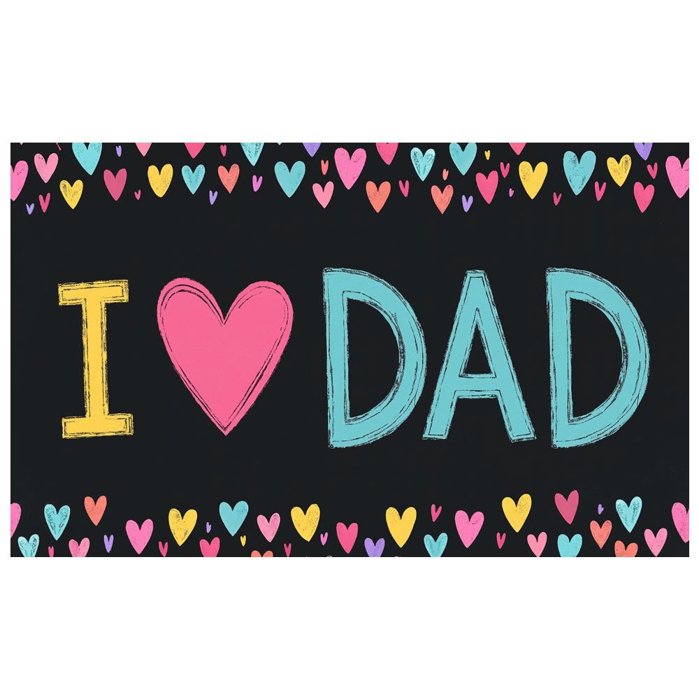 Colorful Hearts Father's Day Banner Decorative Pattern Father's Day Decoration Vibrant Colors Heart Design Heart Design Banner