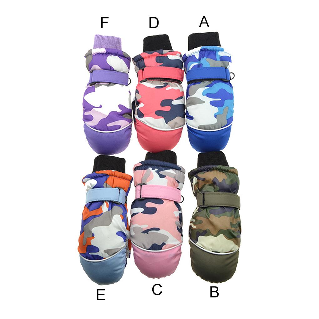 1 Para Rękawic Dziecięcych Zimowe Wodoodporne Ciepłe Rękawice z Haczykiem Sprzęt Sportowy Narzędzia Ochronne Artykuły Narciarskie Urocze Wzorzyste Wzory