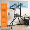 Jianleji Mobile Multi-Screen Stand for 1-4 Monitors, Office VESA Compatible