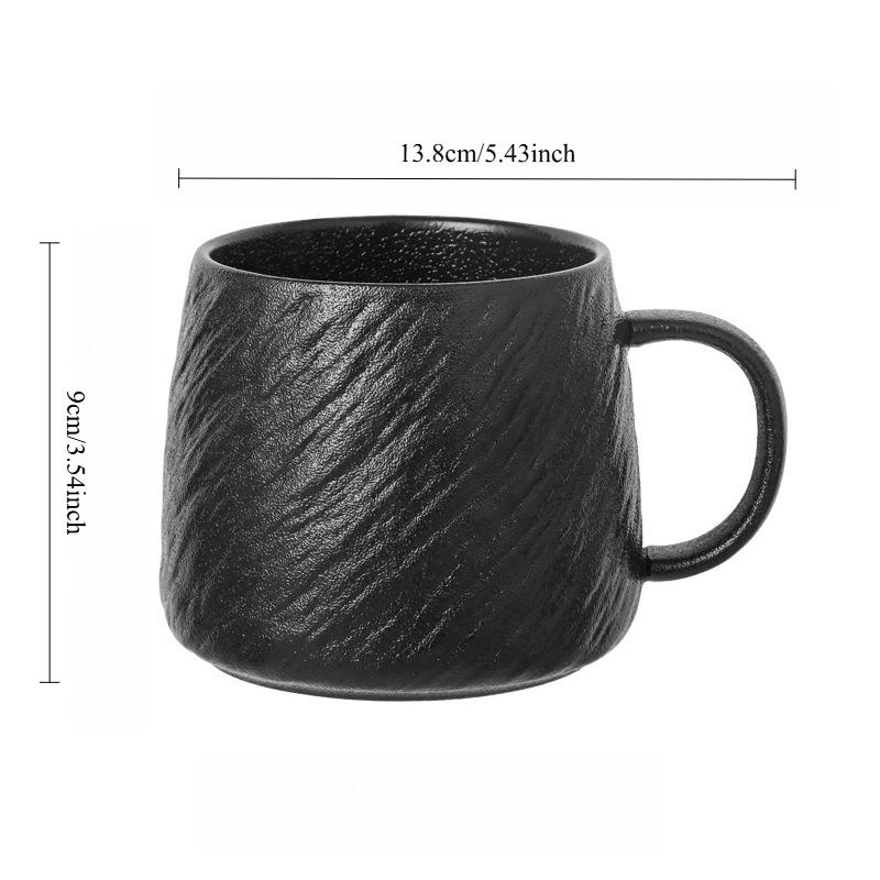 Stone Texture Ceramic Mug Large Capacity Solid Color Minimalist Design For Office Home Daily Coffee Tea Drinking Cup