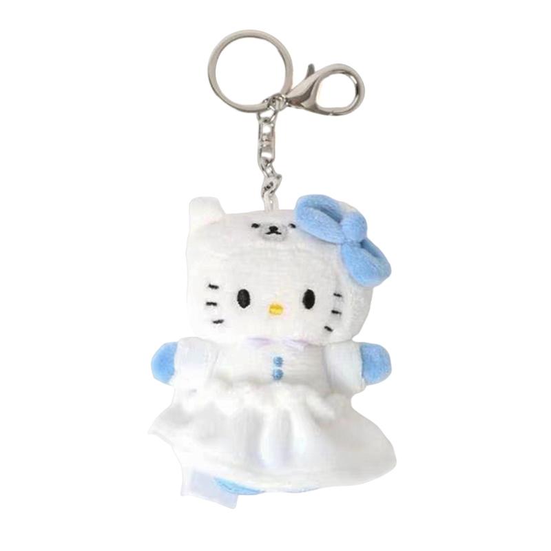 Swimming Ring Hello Kitty Plush Toy Keychain Sanrio Kt Cat Soft Stuffed Doll Pendant Backpack Bag Decor Kid Gift