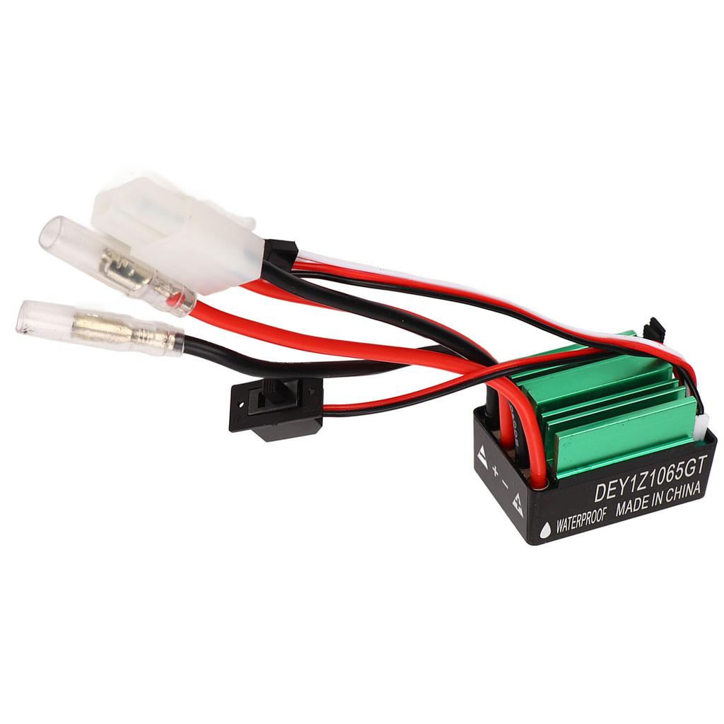 RC Brushed ESC Black Green 65A Waterproof Anti Interference ESC for Remote Control Car Boat