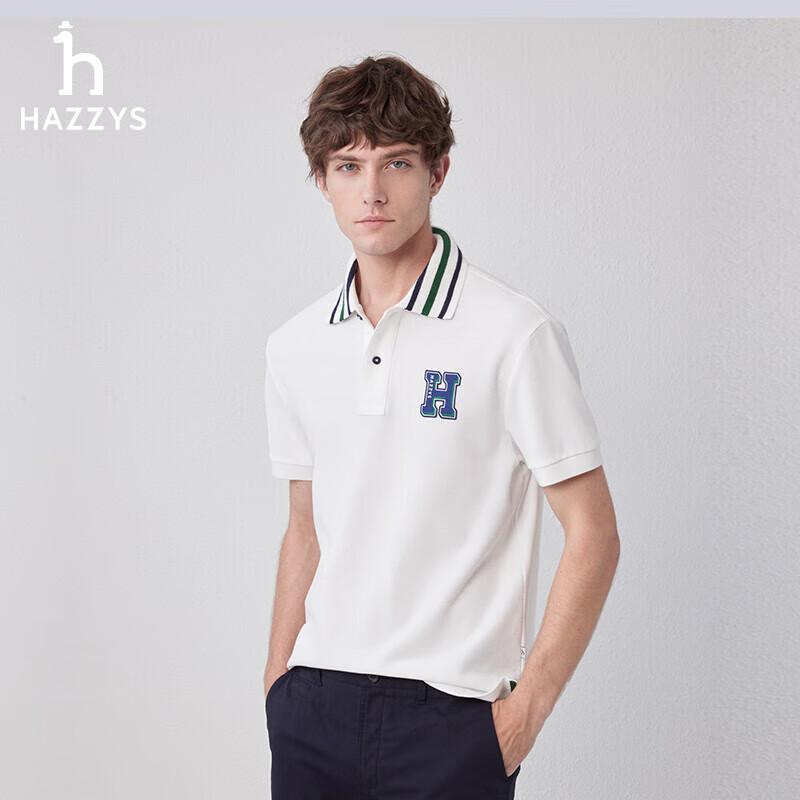 HAZZYS Men s Color-Block Collar Short Sleeve Polo Shirt 50