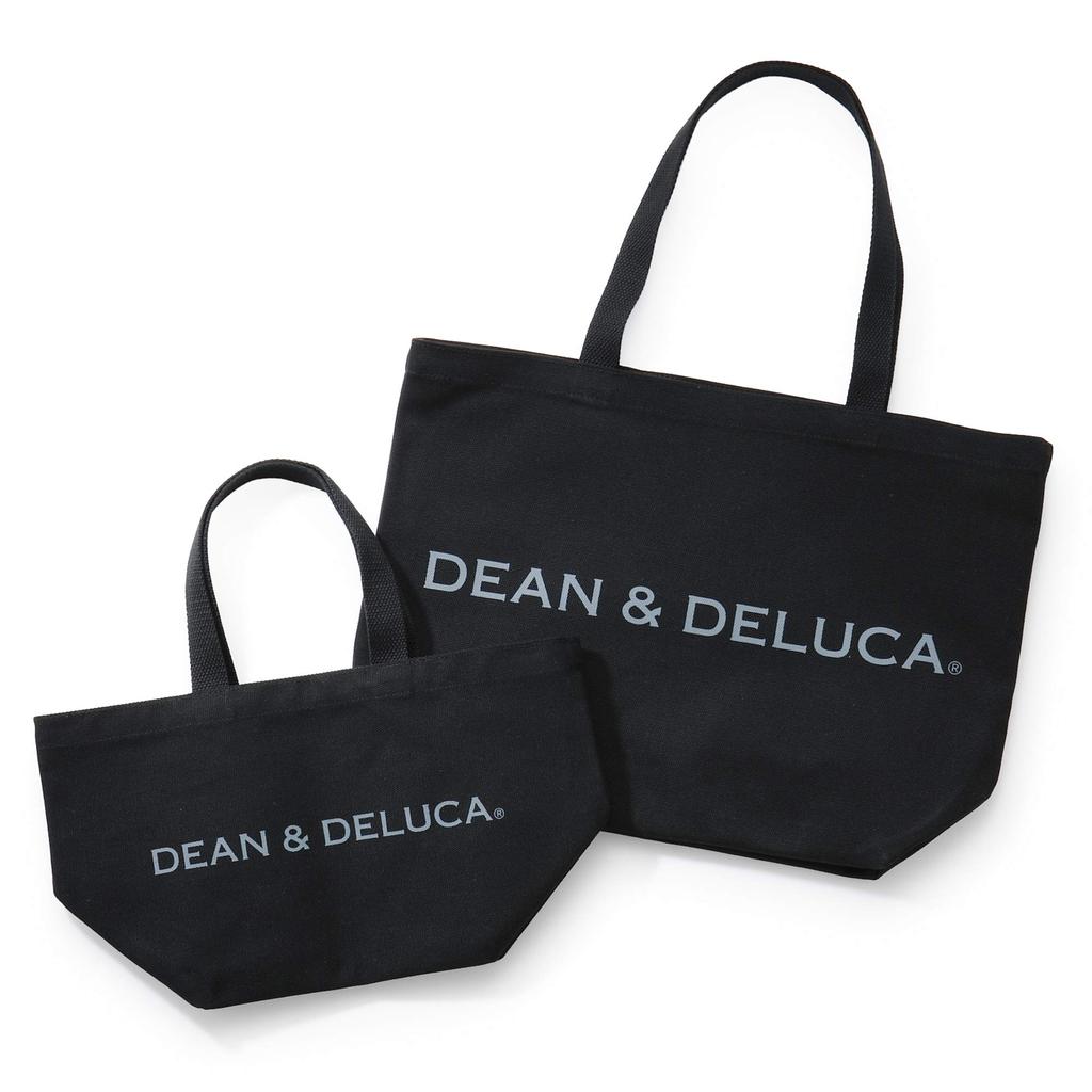Dean Deluca Tote Eco and Solid Color & Bag, Black, S/L Size, Bag, Women's Men's,