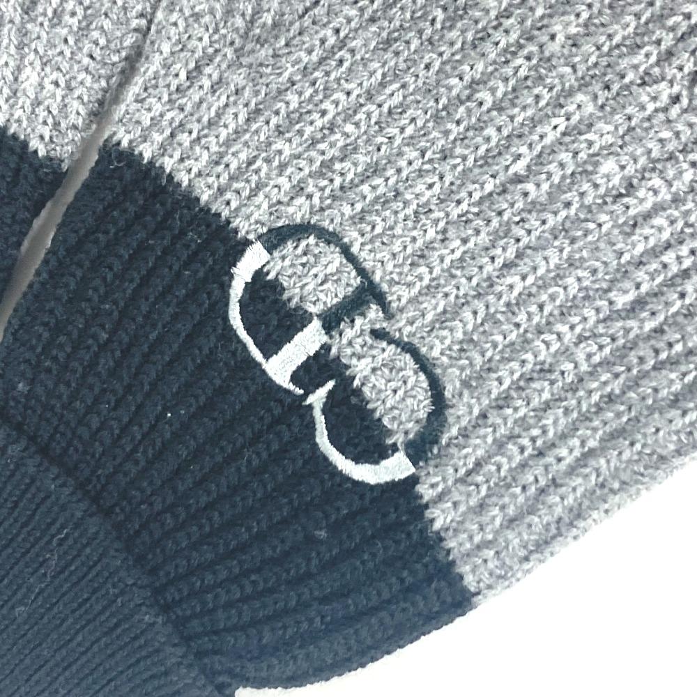 Dior 213MG01AT481 Bicolor CD Logo Gloves Accessories Gloves Wool gray/Black