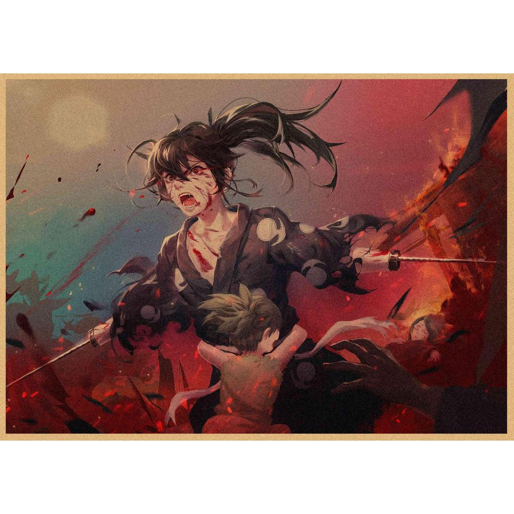 Retro Dororo Anime Poster - Vintage Kraft Paper Wall Art