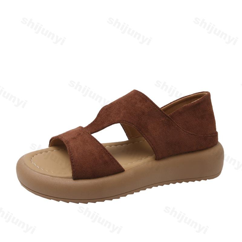 Fashion Fashion Leopard Casual Sandals for Women 2025 Summer New Thick Sole Open Toes Comfortable Cool Shoes Outdoor Beach Single Shoes