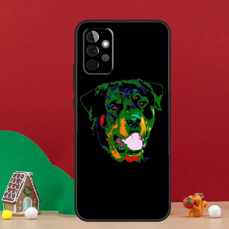 Cute Rottweiler Dog Case For Samsung Galaxy A54 A06 A16 A26 A36 A56 A53 A32 A52 A33 A13 A55 A35 A15 A14 A34 A17