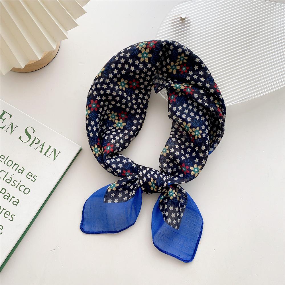 58 Cotton Linen Silk Scarf - Versatile Korean Fashion Neck and Head Bandana for Women