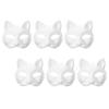 6 Pcs Party Mask Halloween Paintable Blank DIY White Masks Makeup Paper Cat Child