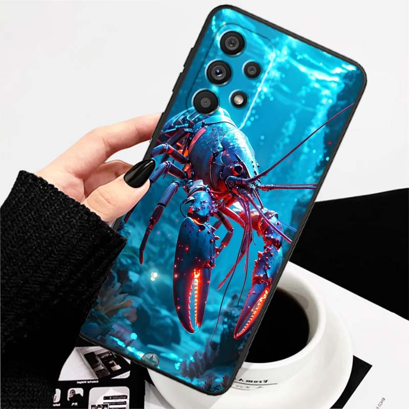 Anime Biology Design Phone Case For Samsung A73 A72 A71 A55 A54 A53 A52 A51 A13 A22 A16 A15 A12 A14 A26 A07 5G Black
