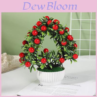 Fake Potted Plant 42 Heartshaped Fruit Bonsai Artificial Flower For Home Decor