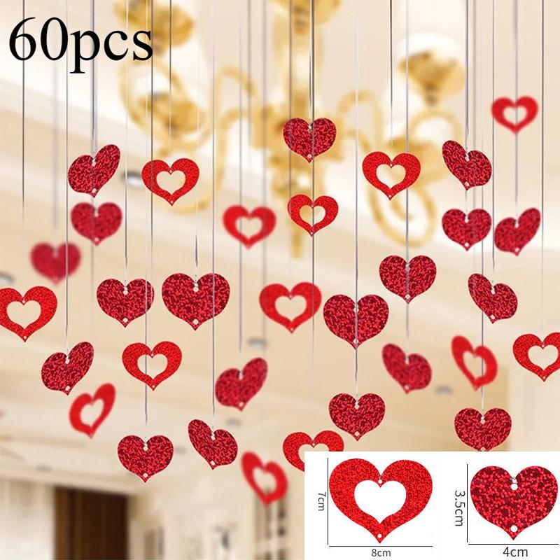 Colorful Heart Laser Sequined Rain Balloon Pendant Romantic Wedding Room Birthday Party Decoration Balloon Accessories