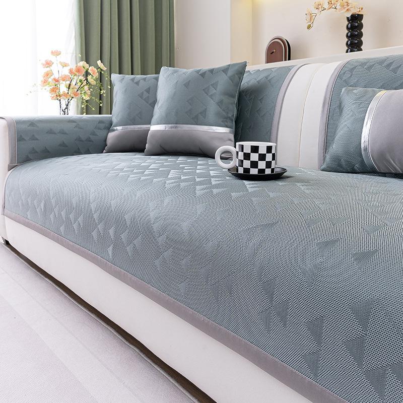 New Sofa Cushion Summer Ice Silk Cool Sofa Seat Cushion Cold Light Luxury High-End Non-Slip Sofa Cover