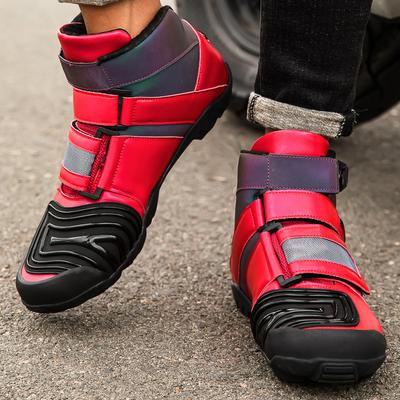 Men's Motorcycle Riding Shoes Casual Breathable Motorbike Boots Couple Style Summer Waterproof Height-Increasing Motorcycle Shoe