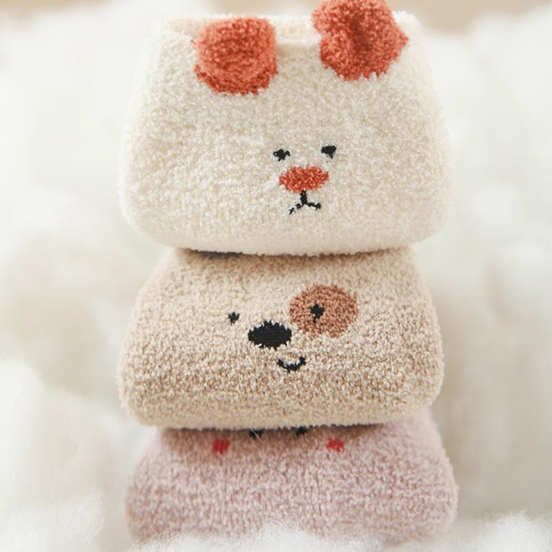 Baby Socks Non-Slip Indoor Floor Skid Proof Seamless Toe Cartoon Pattern Infant Socks for Newborn Warm Winter House Socks Soft Comfortable