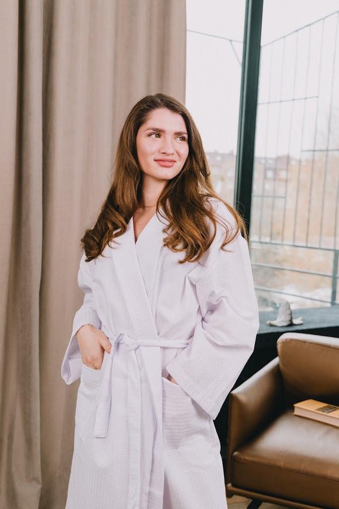 Women’s Lightweight Robe – 3/4 Sleeves & Spacious Pockets, Any Season, 15249 HC