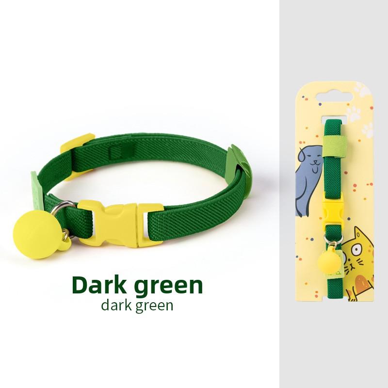 

1 шт. Регулируемый эластичный ошейник для питомца, не давящий, ожерелье для собаки и кошки со стильным дизайном 22-32cm темно-зеленого