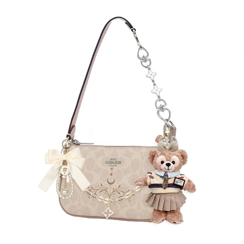 Coach Shoulder Bag [Customized Bag] Nolita 19 Micro-label Logo Zipper Closure, Extension Chain, Printing, Scarf, Bow All the Flashy, Basic Style