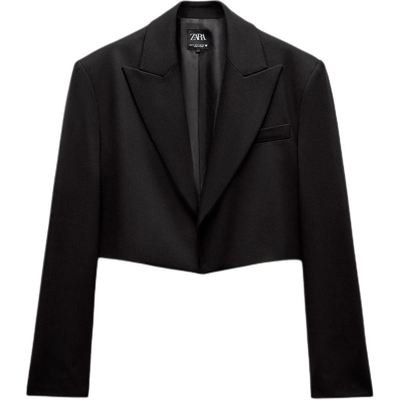 

Zara TRF Solid Color Loose Short Casual Blazer Women blazers Black 2010753-800 S