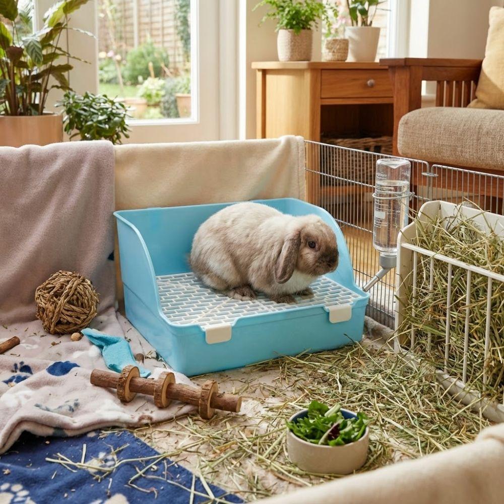 Rectangular Animal Potty Trainer Splash-Proof Pet Toilet Box Small Animal Litter  Pet Cleaning