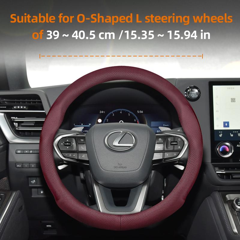 Suitable for Lexus Ultra-Thin Breathable Leather Steering Wheel Cover Suitable for Is250 Gs300 Lx 570 Nx Is350 2019 Es350 Gx460 Is 300 Ls400 Is300 202