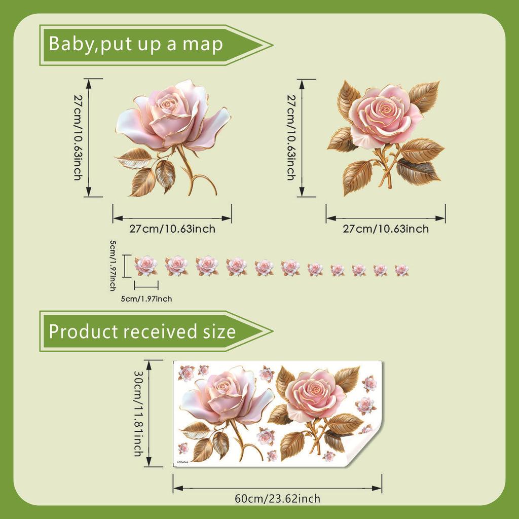 Elegant Floral Butterfly Waterproof Stickers Self Adhesive Bathroom Wall Decals for Toilet Seat Background Art Decoration