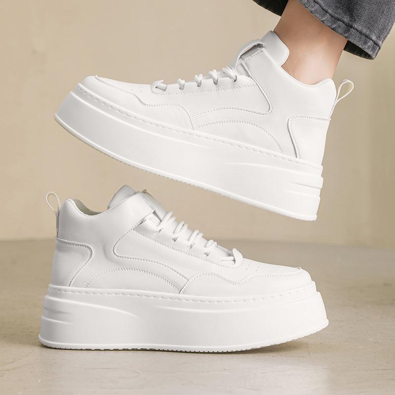 

Модные Новые Изысканные Мужские Кроссовки Модная Личность Простая Повседневная Обувь Толстая Подошва Увеличенные Дышащие Кроссовки для Бега 44 белый