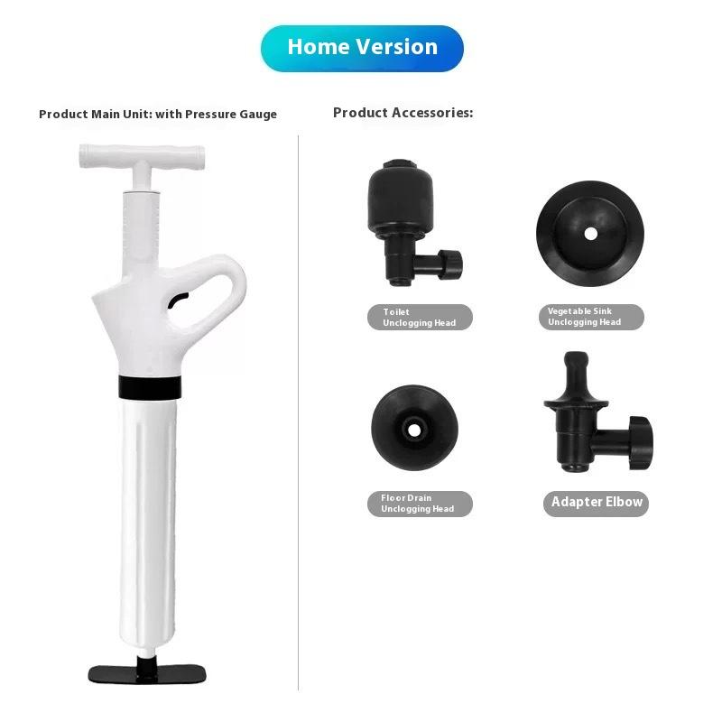 

Плунжер для унитаза высокого давления для прочистки слива в ванной, инструмент для прочистки труб белый