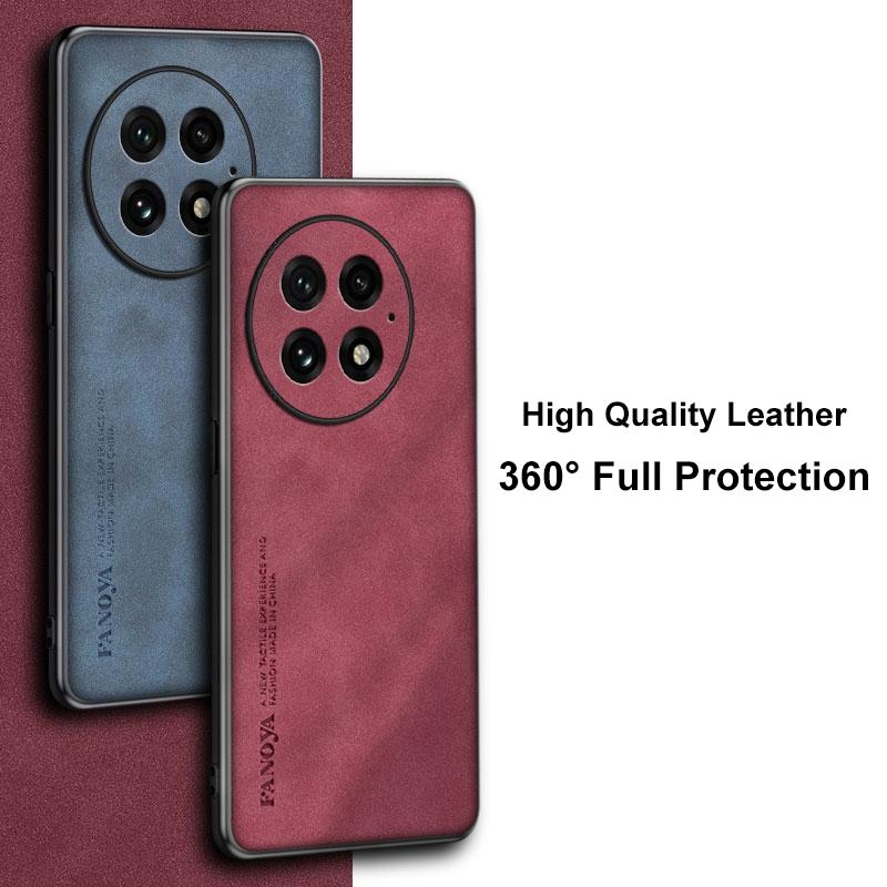 For OnePlus 13 Case Luxury PU Leather Phone Case For One Plus 13 5G OnePlus13 Back Cover Matte Silicone Shockproof Protection