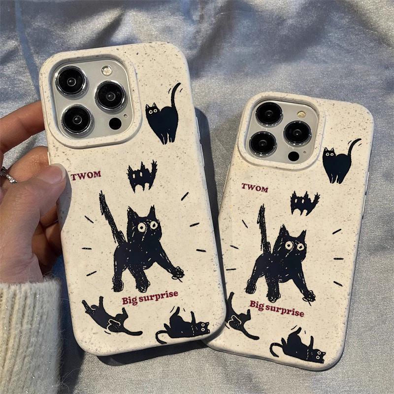 

Black Cat Fried Cartoon iPhone 16 Pro/16 Pro Max/16 Plus Mobile Case iPhone 12 Pro Max
