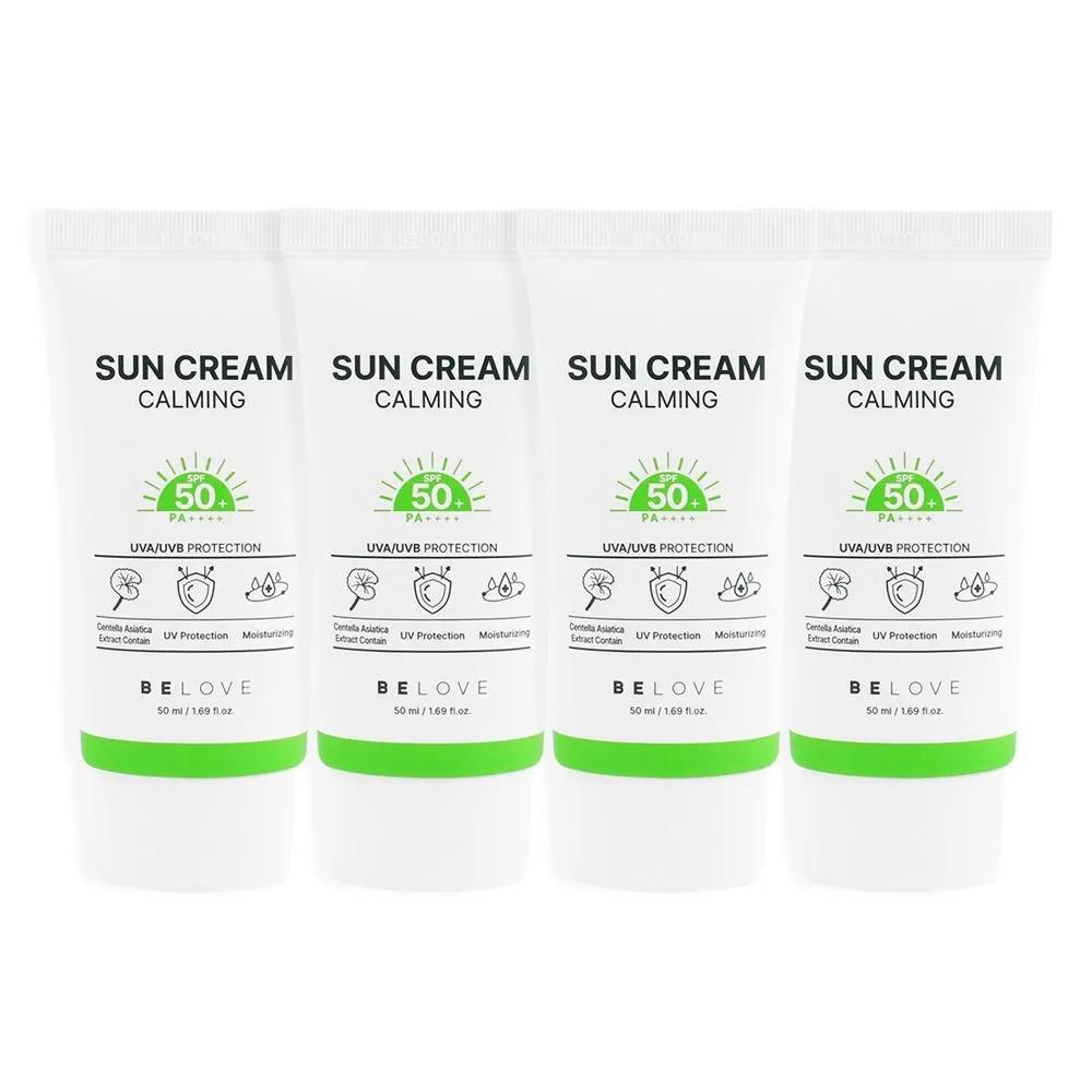 

(4 предмета) BELOVE Успокаивающий солнцезащитный крем 50 мл SPF50+ PA++++ / Мягкий, не раздражающий Cica Санблок
