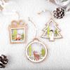 New Gift DIY Craft Christmas Tree Pendant Xmas Ornament Wood Hanging Snowman Snowflake Elk