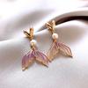 Cartoon Hollow Zircon Fish Earrings New Bohemian Ocean Elements Cute Fashionable Creative Design Earrings Women Holiday Jewelry