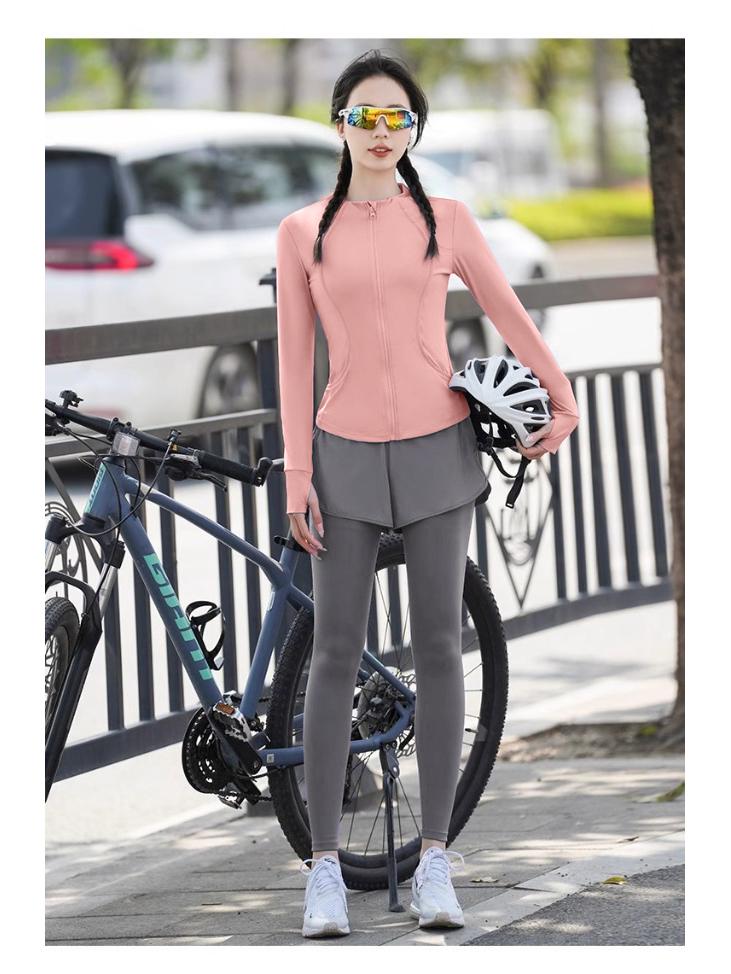 Women's Quick-Dry Long Sleeve Sports Set - Spring Fitness Cardigan for Outdoor Activities