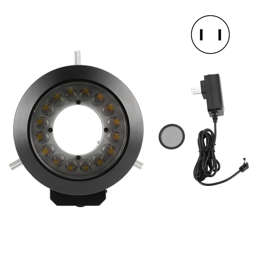 KP P100A Mikroskop 16-LED-Ringlichtquelle mit Polarisator 62mm Helligkeitsregelung